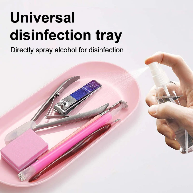 Oval Plastic Nail Art Tools Storage Tray | Manicure Organizer Nail Art Tray Axl