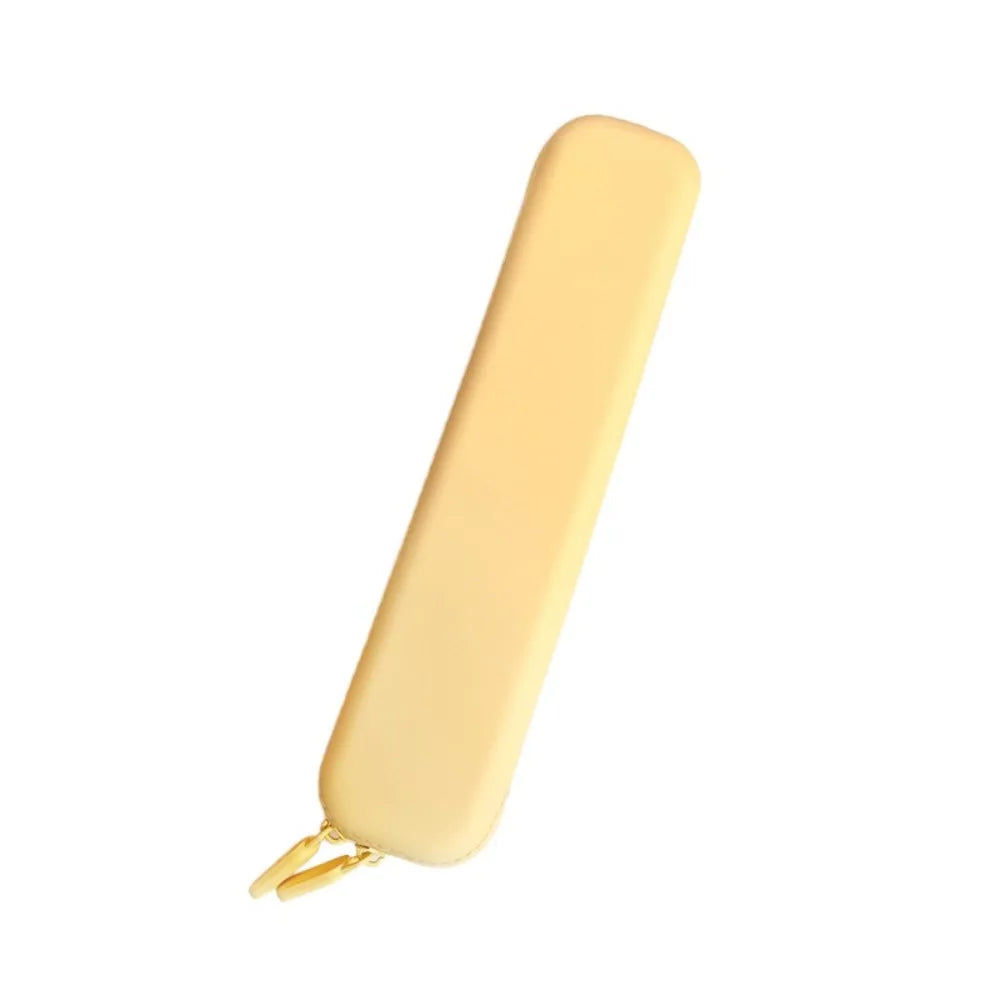 Silicone Pencil Case Macaron Colors – Zipper Pen Bag Silicone Pencil Case Axl Yellow