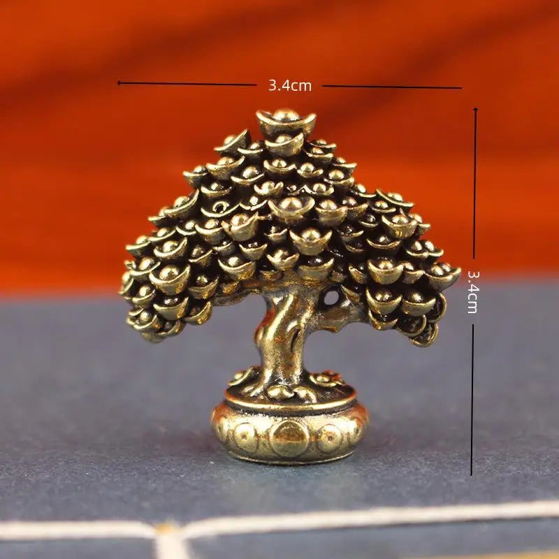 Brass Fortune Money Tree Figurine – Feng Shui Desktop Decor Brass Figurine Sculpture Axl 1Pc