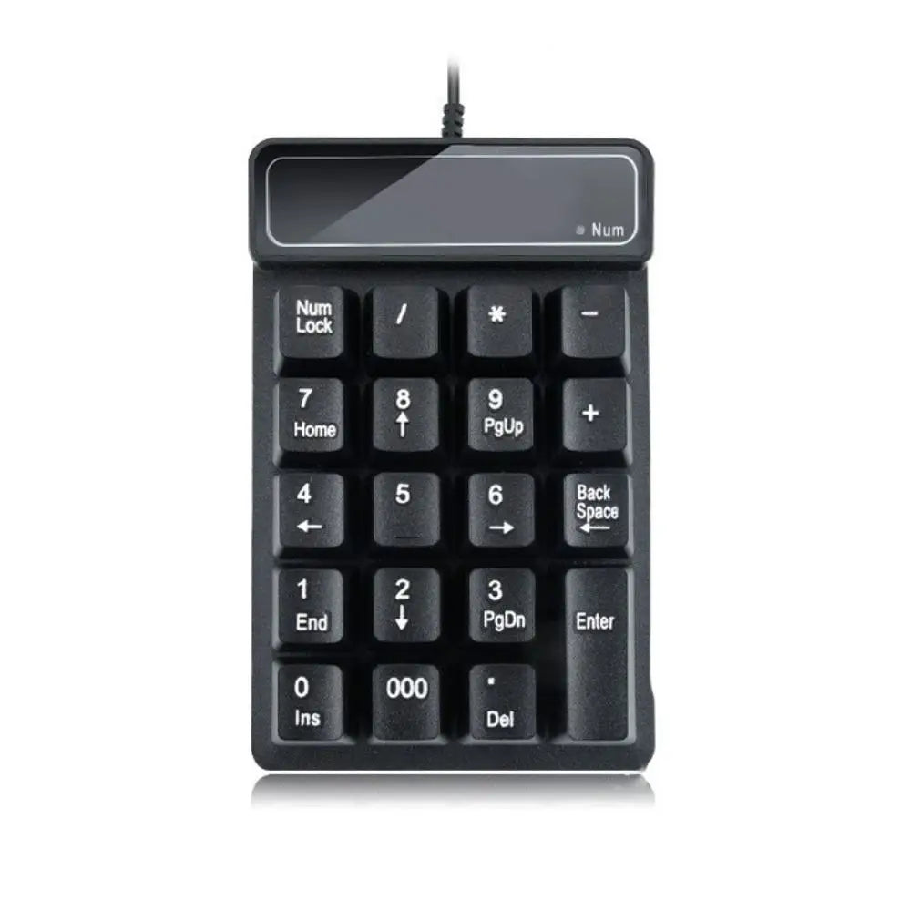 19-Key Wireless Numeric Keypad – Bluetooth, USB & 2.4G Wireless Numeric Keypad Axl Wired