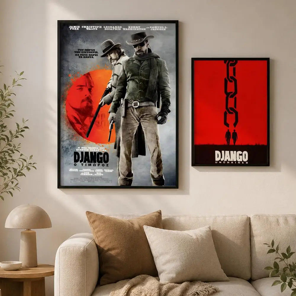 Django Unchained Movie Poster – Waterproof Peel-and-Stick PVC Art Movie Wall Poster Axl