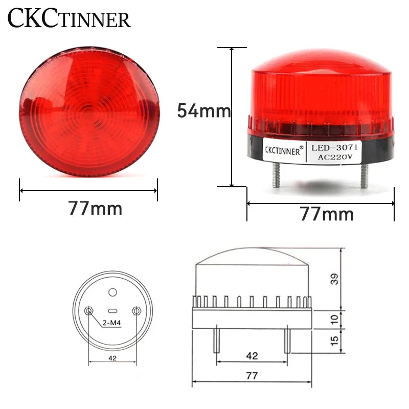 LED Strobe Warning Light 12V 24V 220V with Buzzer – LED-3071J Strobe Warning Light Axl
