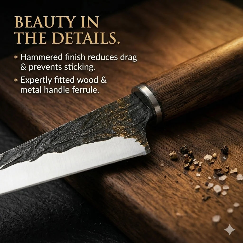 PLYS Forged Boning Knife – Carbon Steel Chef Knife Wood Handle Chef Boning Knife Axl