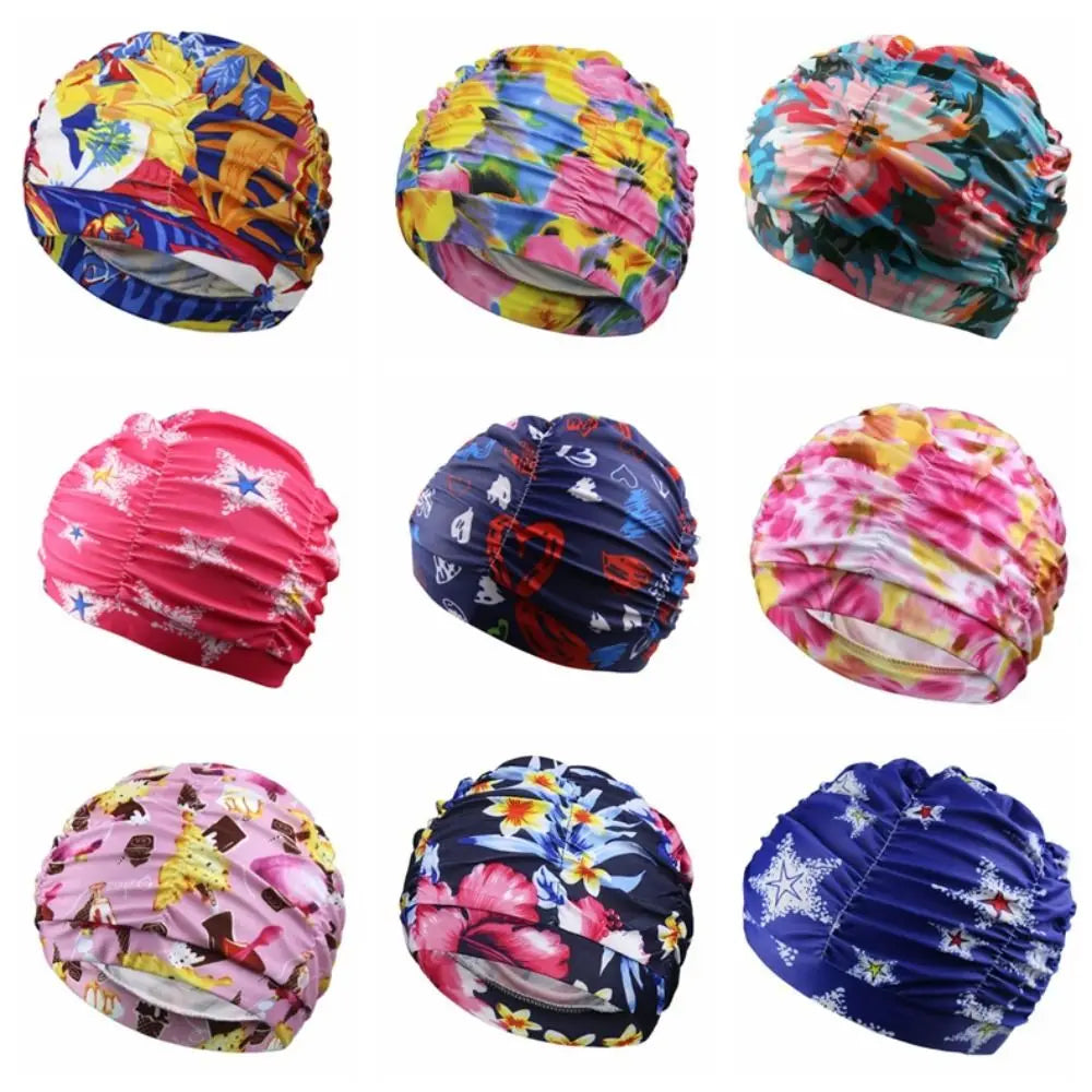 Printed Fabric Oversized Swimming Cap – Quick-Dry, Breathable Swim Cap Axl