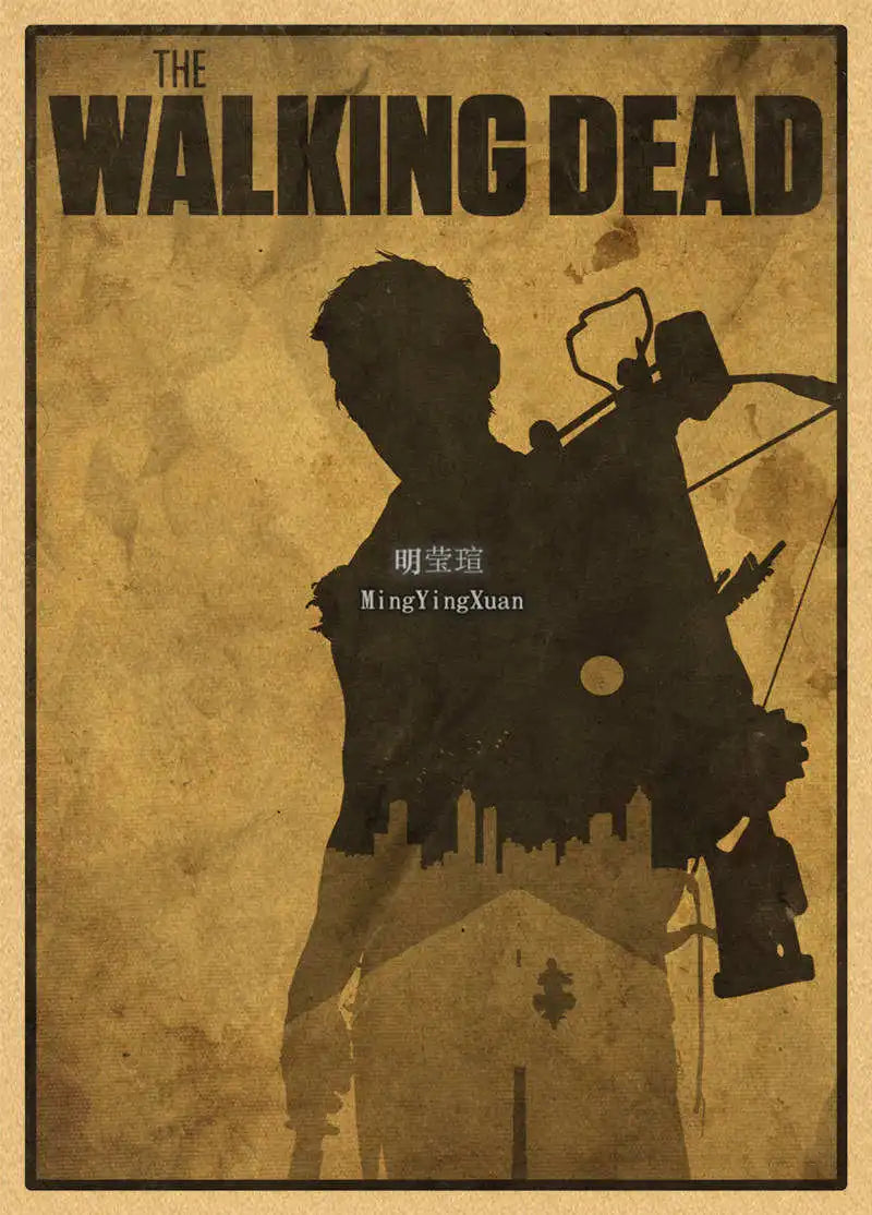 Walking Dead Vintage Kraft Paper Poster | Retro Wall Art Decor Wall Art Poster Axl