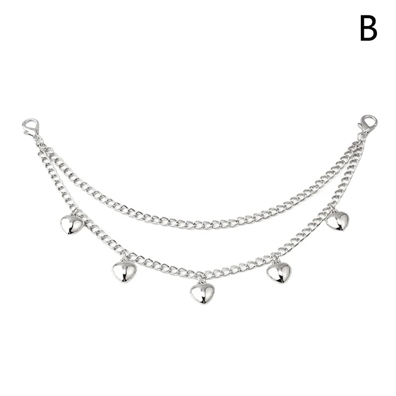 Multi-Layer Metal Chain Bag Strap – Butterfly Heart Star Pendant Bag Chain Strap Axl B
