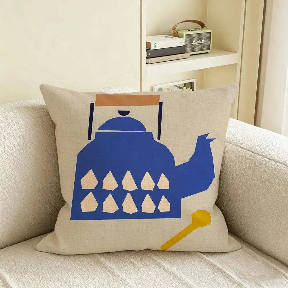 Natural Linen Cushion Cover – Printed Pillowcase Sofa & Bed Linen Cushion Cover Axl