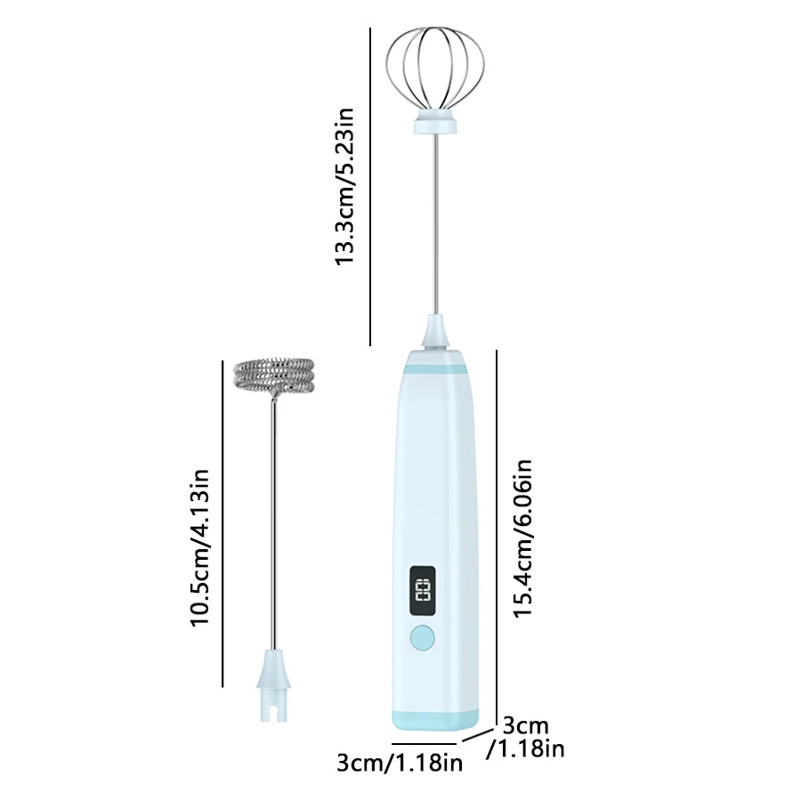 Rechargeable Handheld Milk Frother Wand | Electric Foam Maker Milk Frother Wand Axl Blue