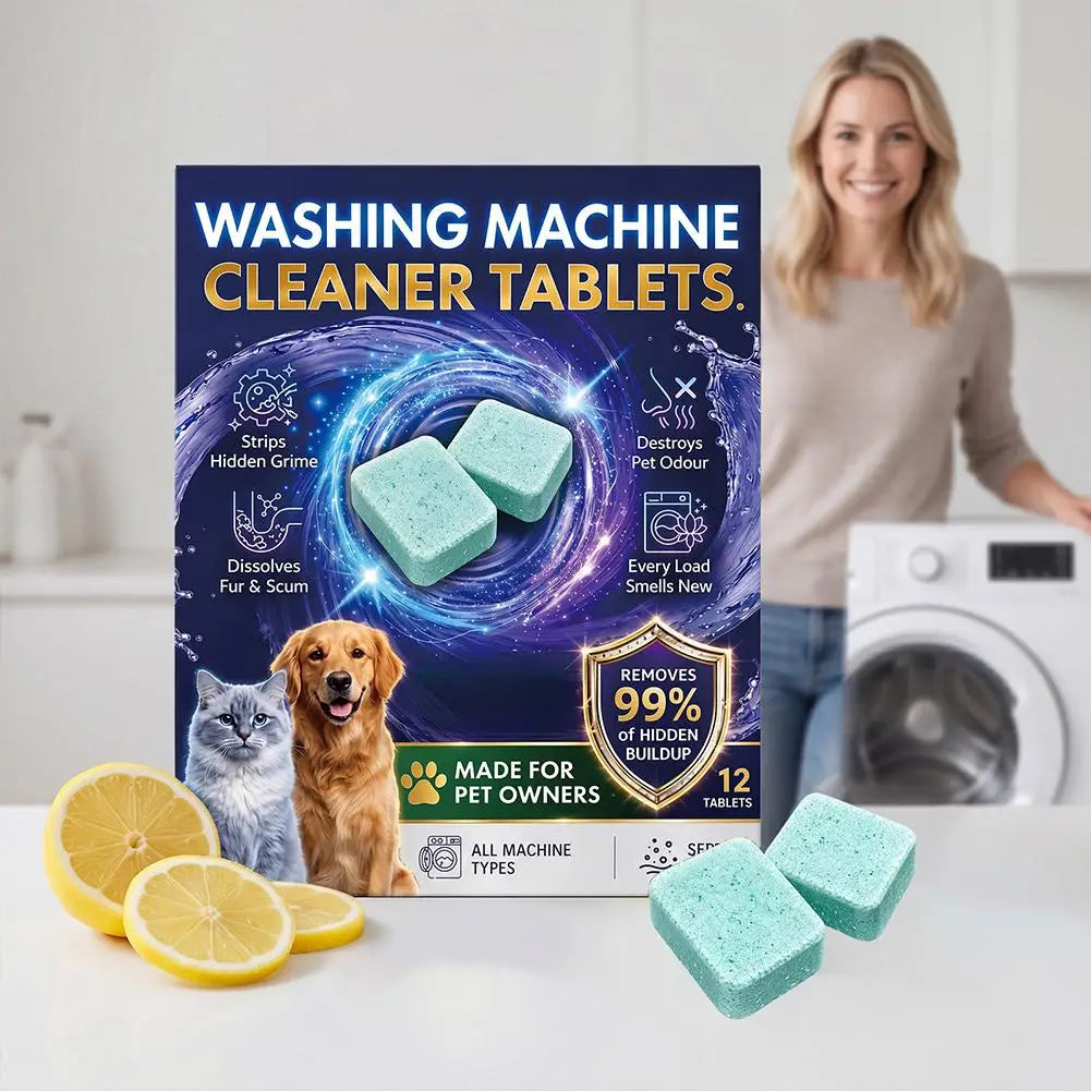 Washing Machine Cleaning Tablets 12/24 Pack – Descaler & Deodorizer Washer Cleaning Tablets Axl