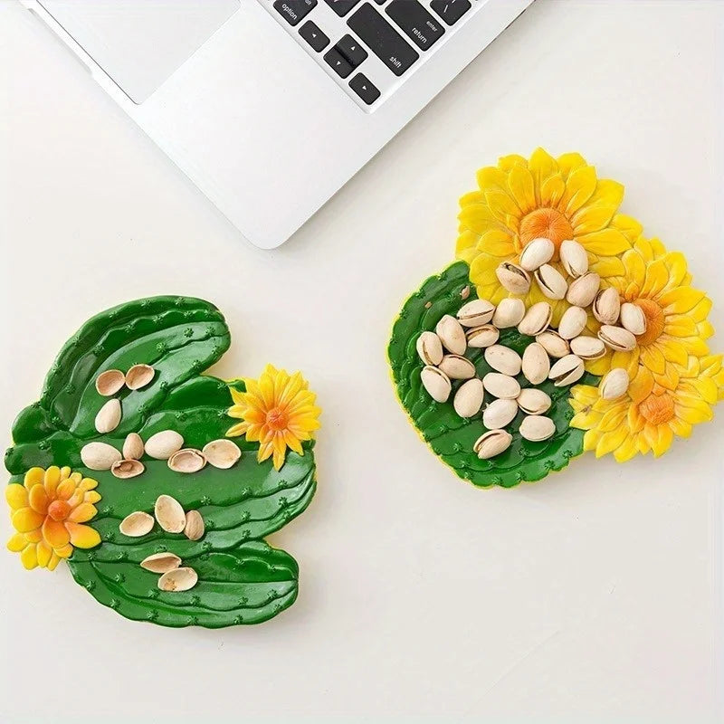 Cactus Resin Storage Dish – Decorative Candy & Snack Plate Decorative Storage Dish Axl