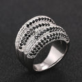 Huitan Wide Black Stone Statement Ring – Bold Fashion Jewelry Fashion Statement Ring Axl T0720 8