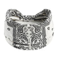 Boho Knot Turban Headband – Wide Elastic Hair Wrap for Women Turban Headband Axl White