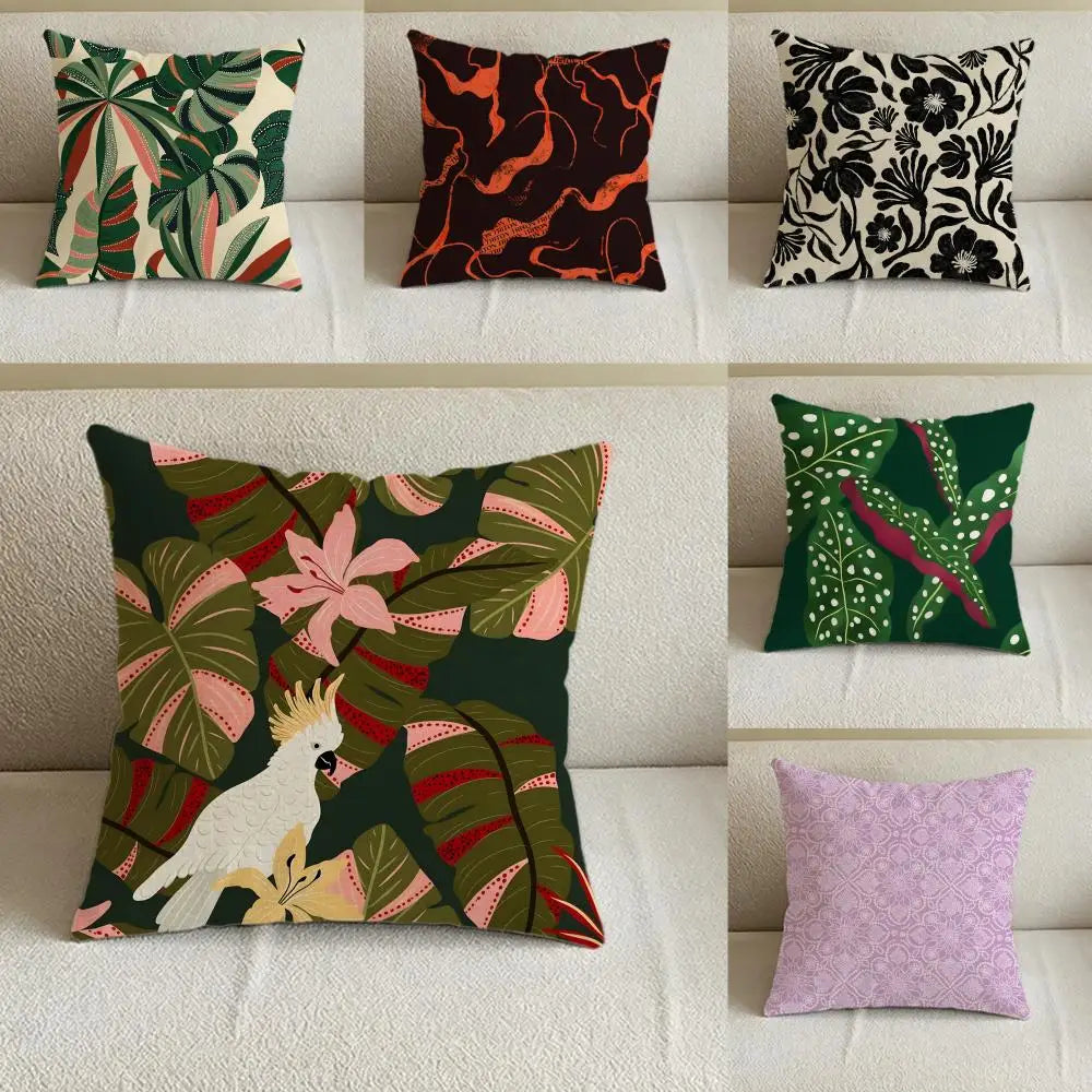 Natural Linen Cushion Cover – Printed Pillowcase for Sofa & Bed Linen Cushion Cover Axl