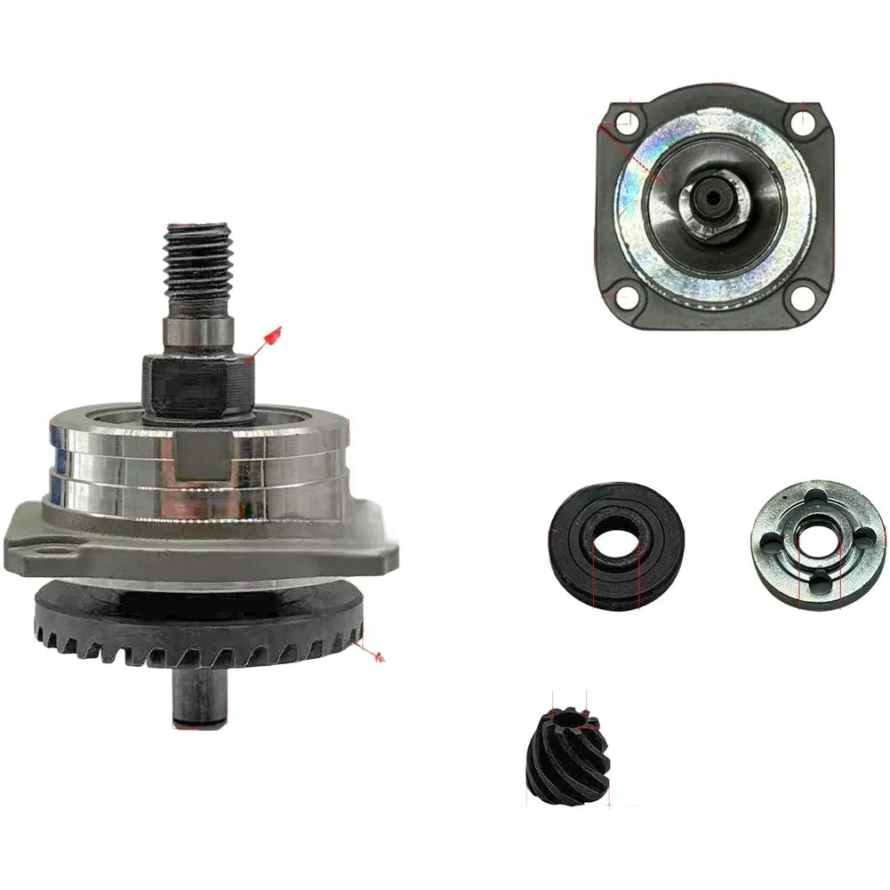 32-Tooth Spiral Gear Assembly with Dust Cover for FF03-100A Grinder Grinder Gear Assembly Axl