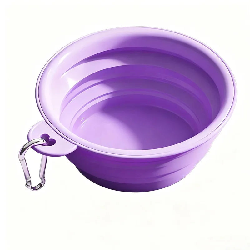 Foldable Dog Travel Bowl – Portable Collapsible Pet Bowl Collapsible Pet Bowl Axl Purple