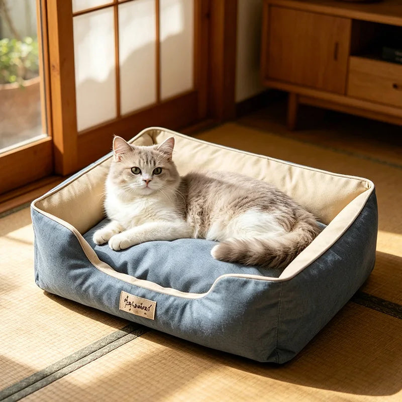 KEMORELA Four Season Cat & Dog Bed – Washable Anti-Slip Sofa Pet Sofa Bed Axl 60x50cm