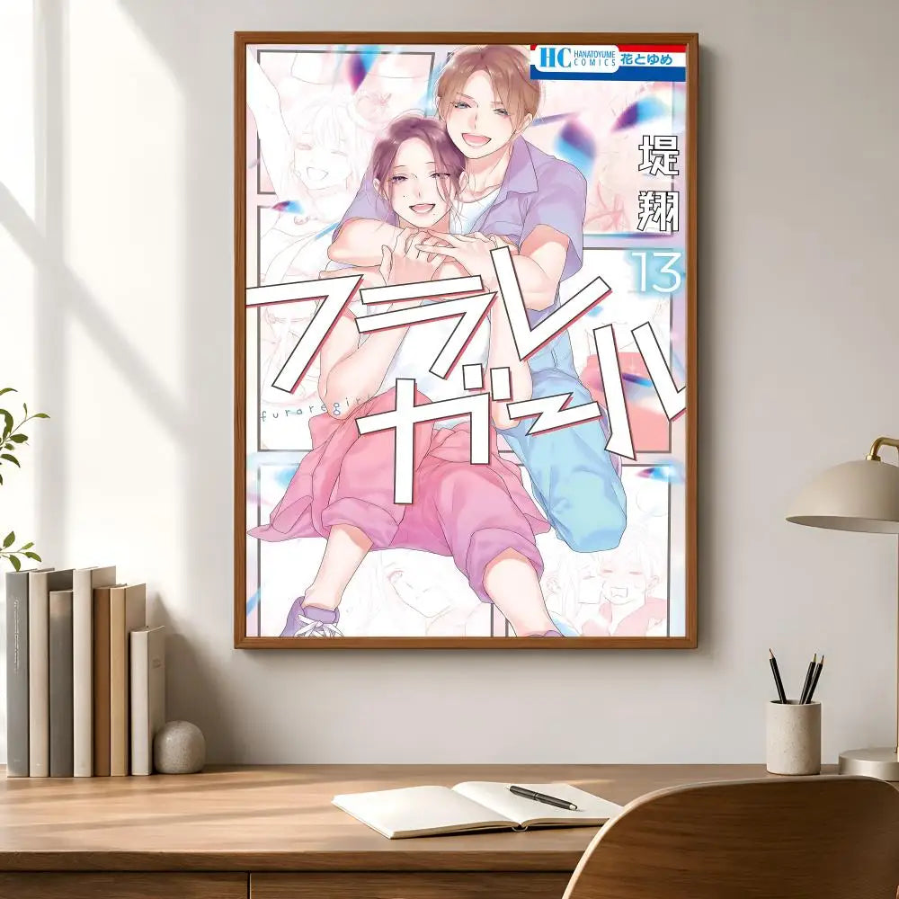 Manga Girl Self-Adhesive Wall Poster – HD Waterproof Art Print Wall Art Poster Axl