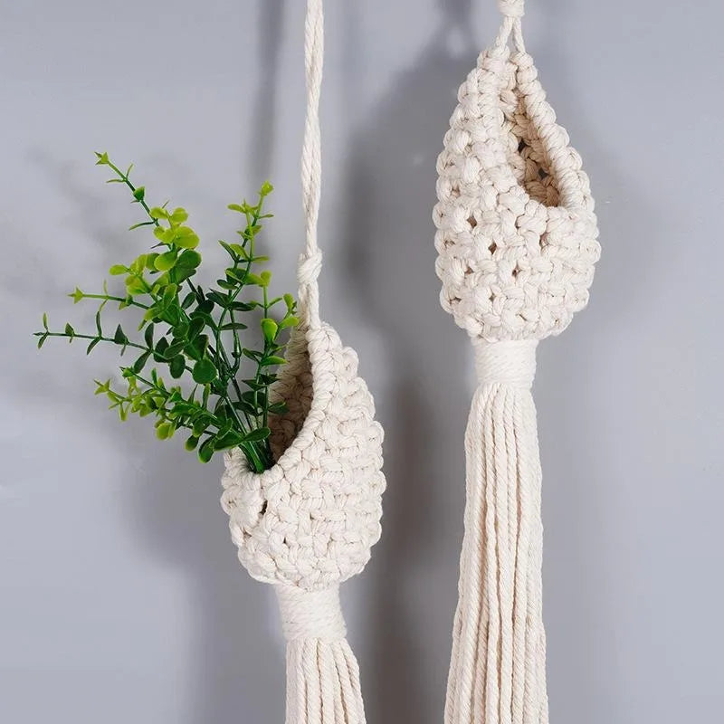 Pineapple Macrame Hanging Basket | Cotton Woven Plant Holder Macrame Plant Hanger Axl