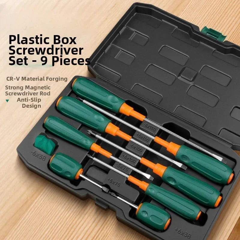 Magnetic Screwdriver Set – Non-Slip Handles, Flathead & Phillips Screwdriver Set Axl 9pcs China Mainland