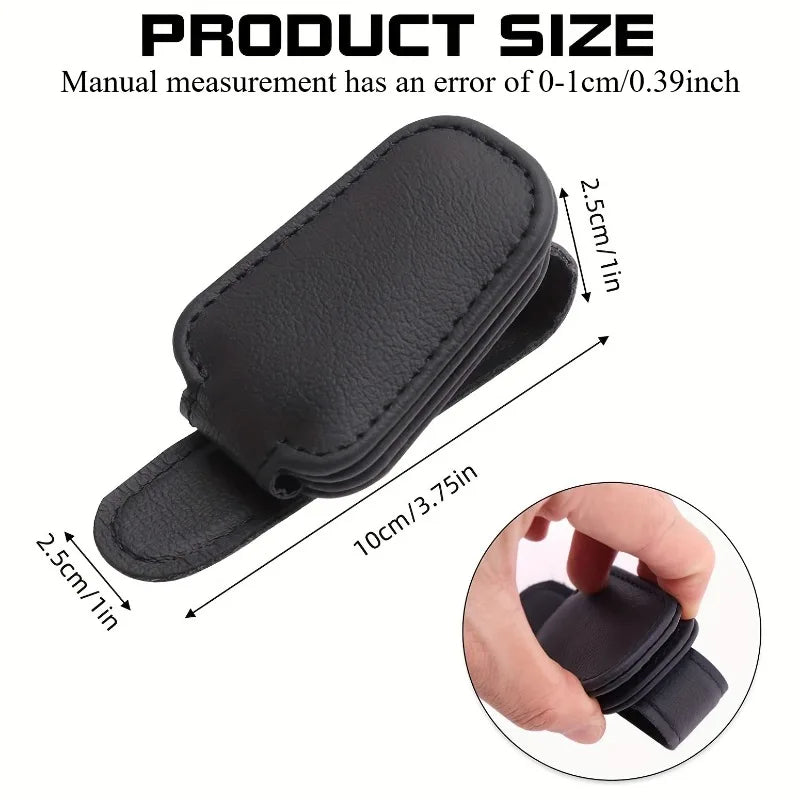 Magnetic PU Leather Car Visor Glasses Holder Clip Car Visor Organizer Axl