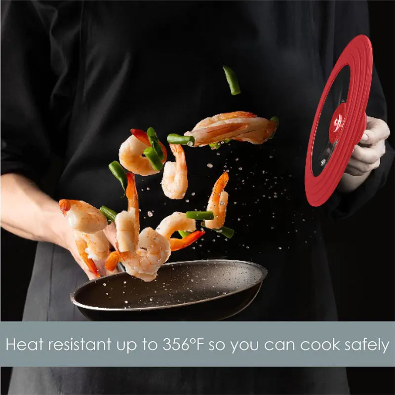 PGY Tempered Glass Pot Lid – Silicone Rim & Cool-Touch Handle Glass Pot Lid Axl