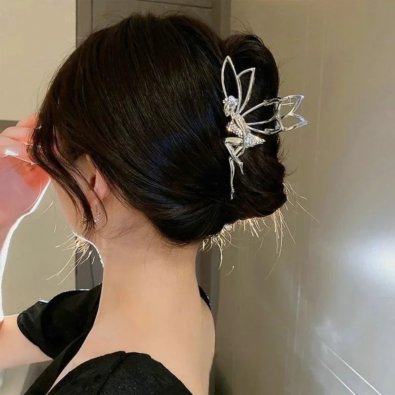 Rhinestone Crystal Angel Claw Clip – Elegant Metal Hair Clip Hair Claw Clip Axl