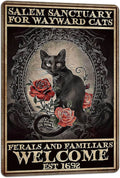 Black Cat Halloween Vintage Metal Wall Sign | Cat Lover Decor Vintage Metal Wall Sign Axl aluminum sign aluminum 20x30cm