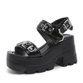 Women's Punk Platform Wedge Sandals – Hollowed-Out High Heels Platform Wedge Sandals Axl black 38