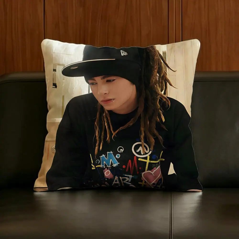Tom Kaulitz Linen Cushion Cover | Sofa & Bed Pillow Case Decorative Cushion Cover Axl White6 50X50cm