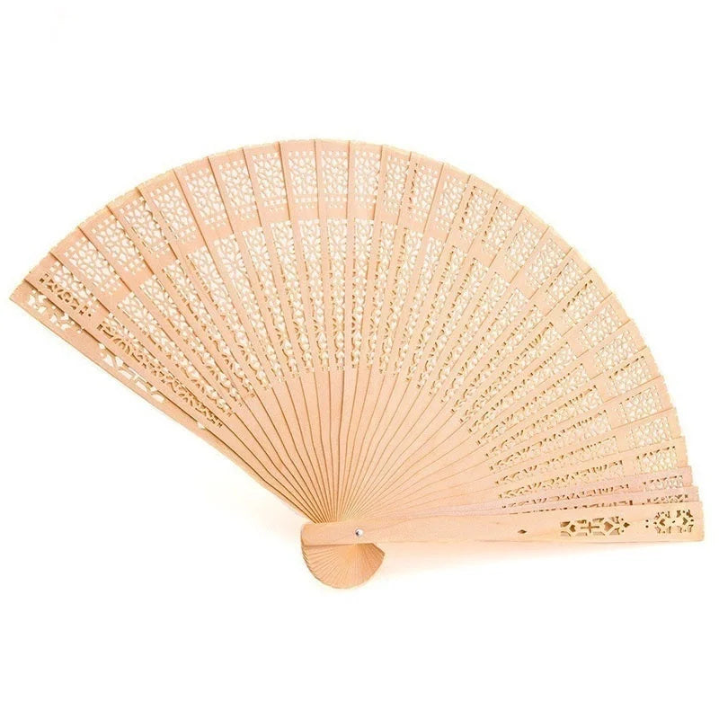 Sandalwood Folding Hand Fan 20cm – Hollow Wooden Carved Fan Decorative Hand Fan Axl
