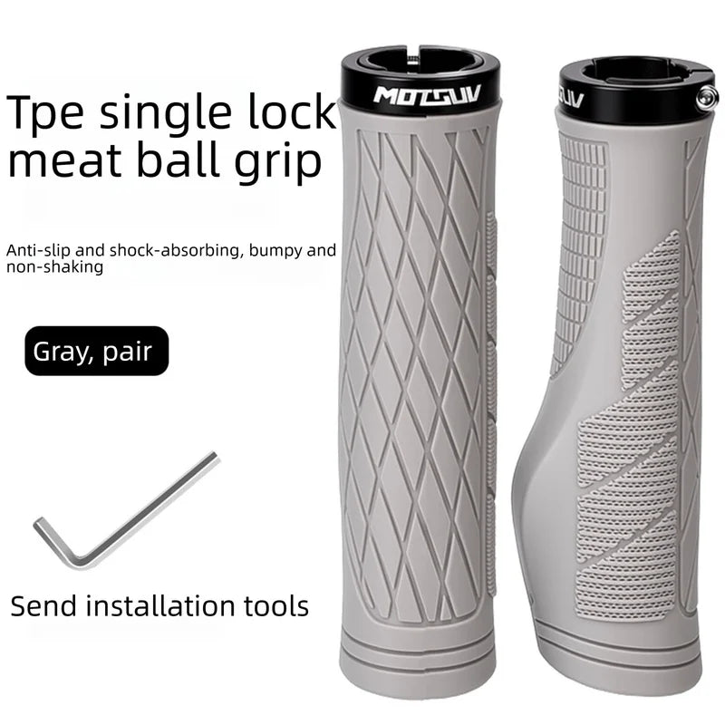Ergonomic Bike Handlebar Grips – TPE Lock-On Anti-Slip MTB Bike Handlebar Grips Axl