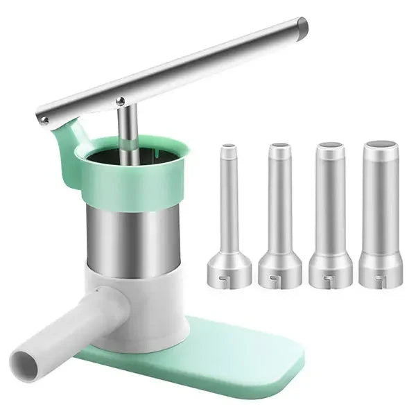 Manual Sausage Stuffer Machine – 4 Tubes, 1.1 lb Capacity Sausage Stuffer Machine Axl L Set
