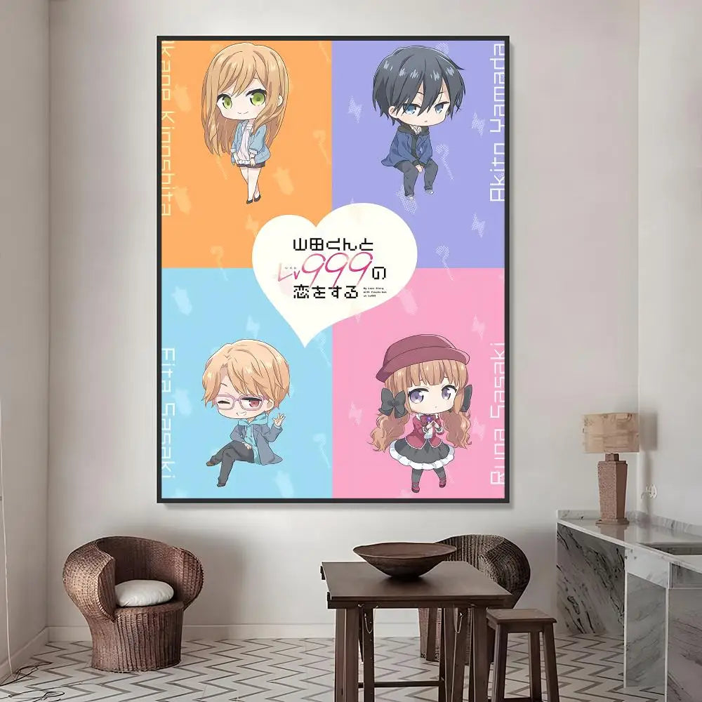 Yamada-kun at Lv999 Anime Poster HD Waterproof PVC Wall Sticker Anime Wall Sticker Axl White07 15X20cmNoframe