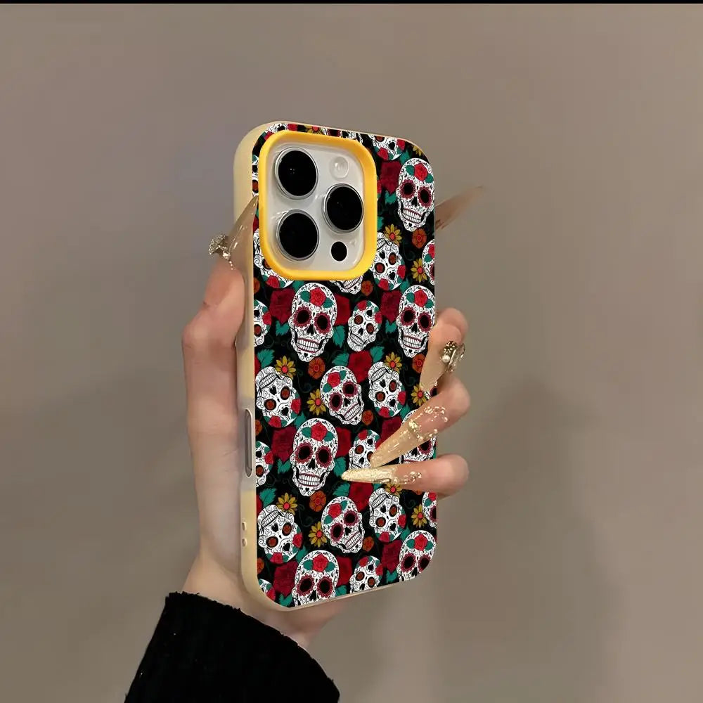 Mexican Catrina Skull 2-in-1 iPhone Case + Card Holder iPhone Phone Case Axl z6 iPhone 14 Pro