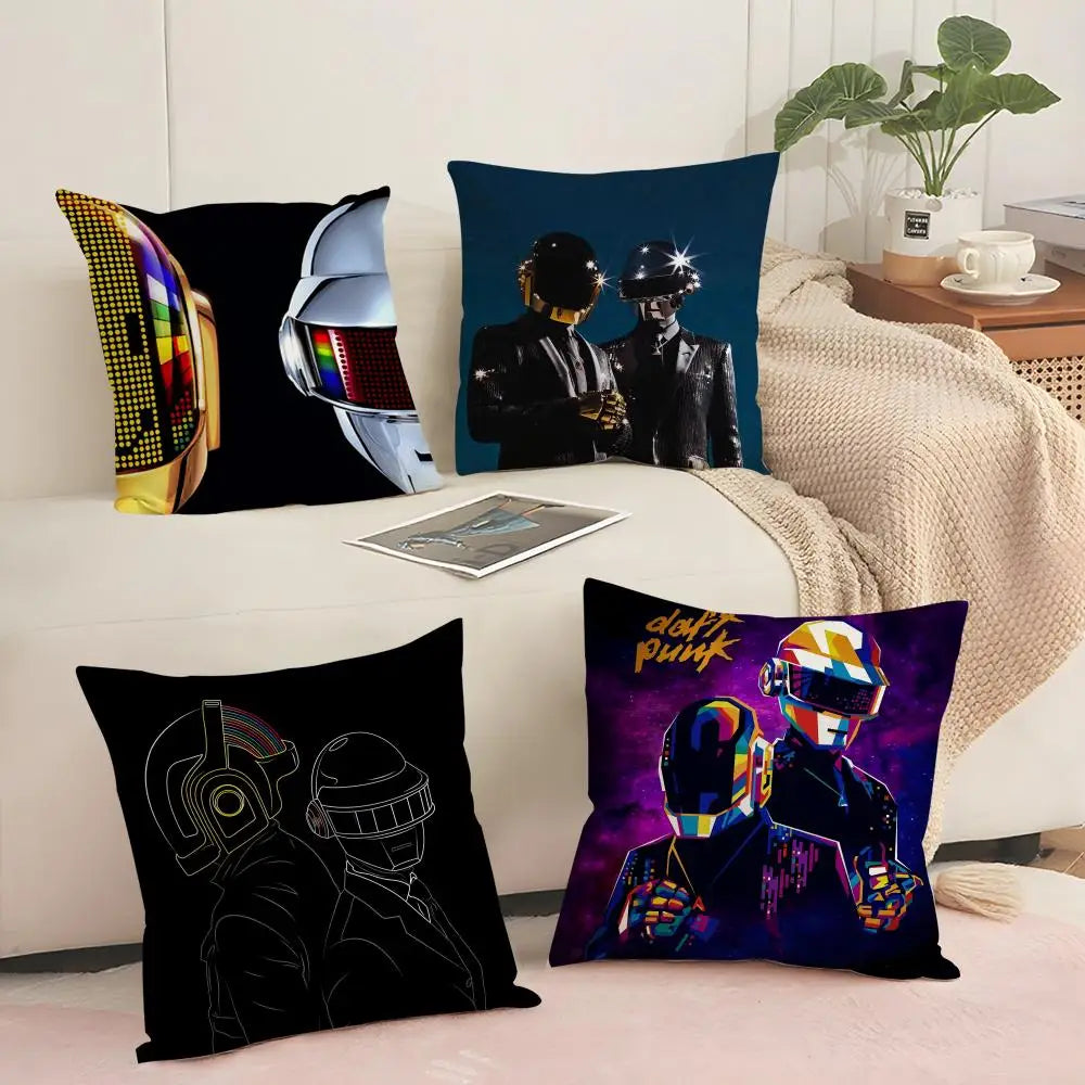 Daft Punk Linen Cushion Cover – Hidden Zipper Pillowcase Decorative Pillow Cover Axl