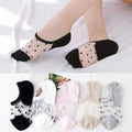 Women's Mesh Dot Invisible Socks – 10 Pair Breathable Set Women's Casual Socks Axl Random Mix 10pairs one-size