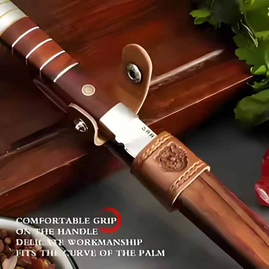 Professional Stainless Steel Kitchen Knife with Leather Sheath Kitchen Knife Axl