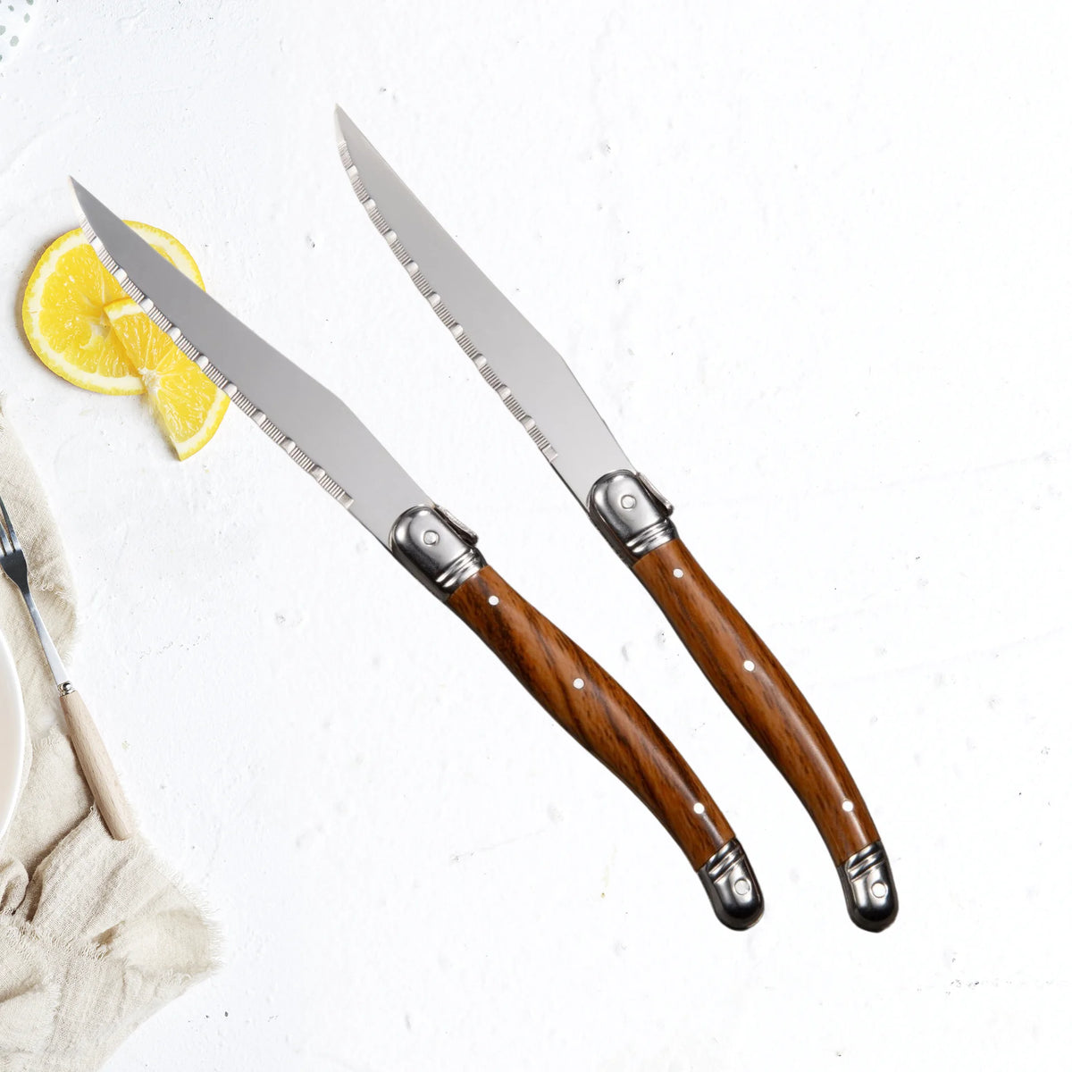 Laguiole Steak Knife Set 1–8 Pcs | Serrated Stainless Steel Steak Knife Set Axl
