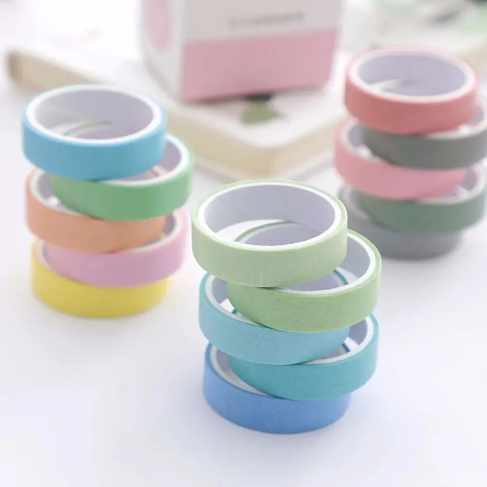 Solid Color Decorative Masking Tape Set – 5 Rolls Scrapbooking Decorative Masking Tape Axl