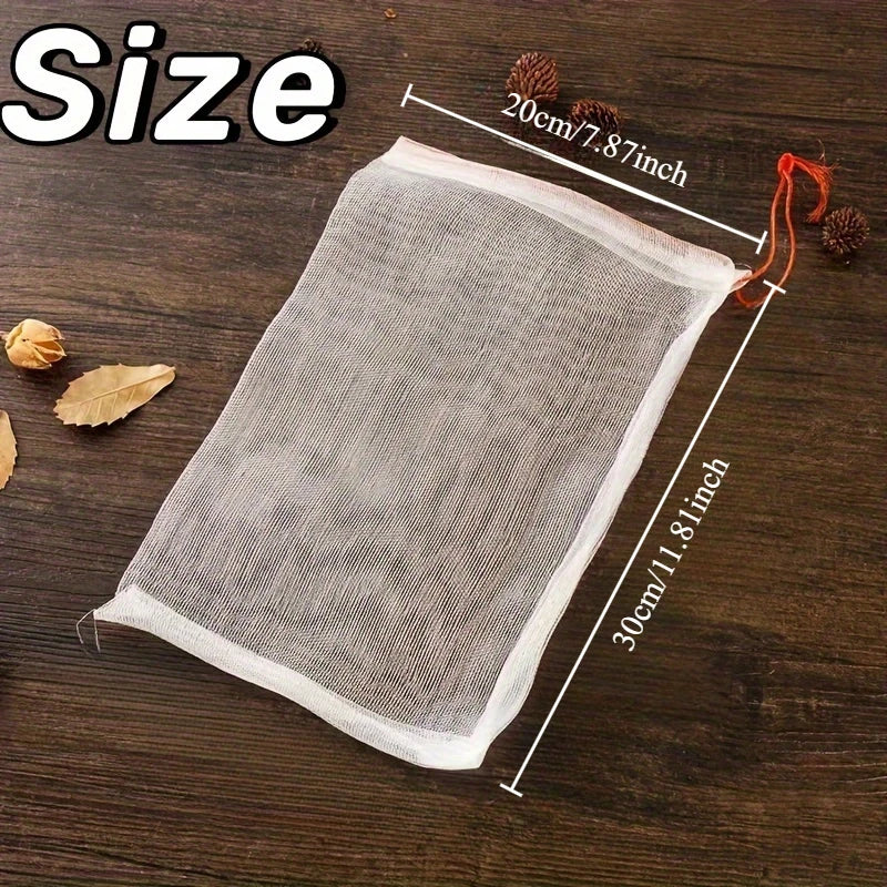 Nylon Mesh Bags for Cured Meat, Sausage & Seed Soaking 5/10pk Food Storage Mesh Bag Axl drawstring random 10pcs