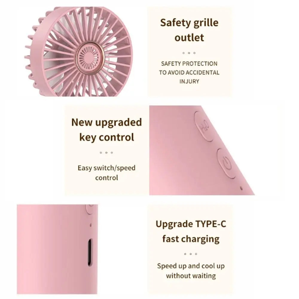 USB Rechargeable Handheld Mist Fan – 3-Speed Portable Spray Fan Handheld Mist Fan Axl