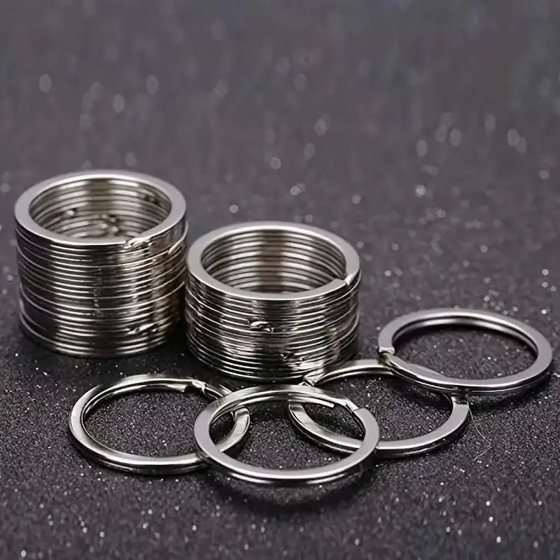 10-Pack 304 Stainless Steel Key Rings – 2.54cm Flat Split Rings Stainless Steel Key Rings Axl