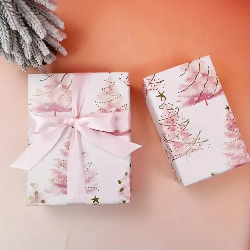 Christmas Tree Golden Foil Gift Wrapping Paper Roll 17x118in Gift Wrapping Paper Axl