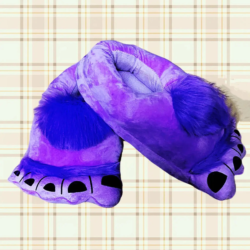 Lorilury Fuzzy Animal Slippers – Novelty Paw & Bigfoot Slides Novelty Indoor Slippers Axl