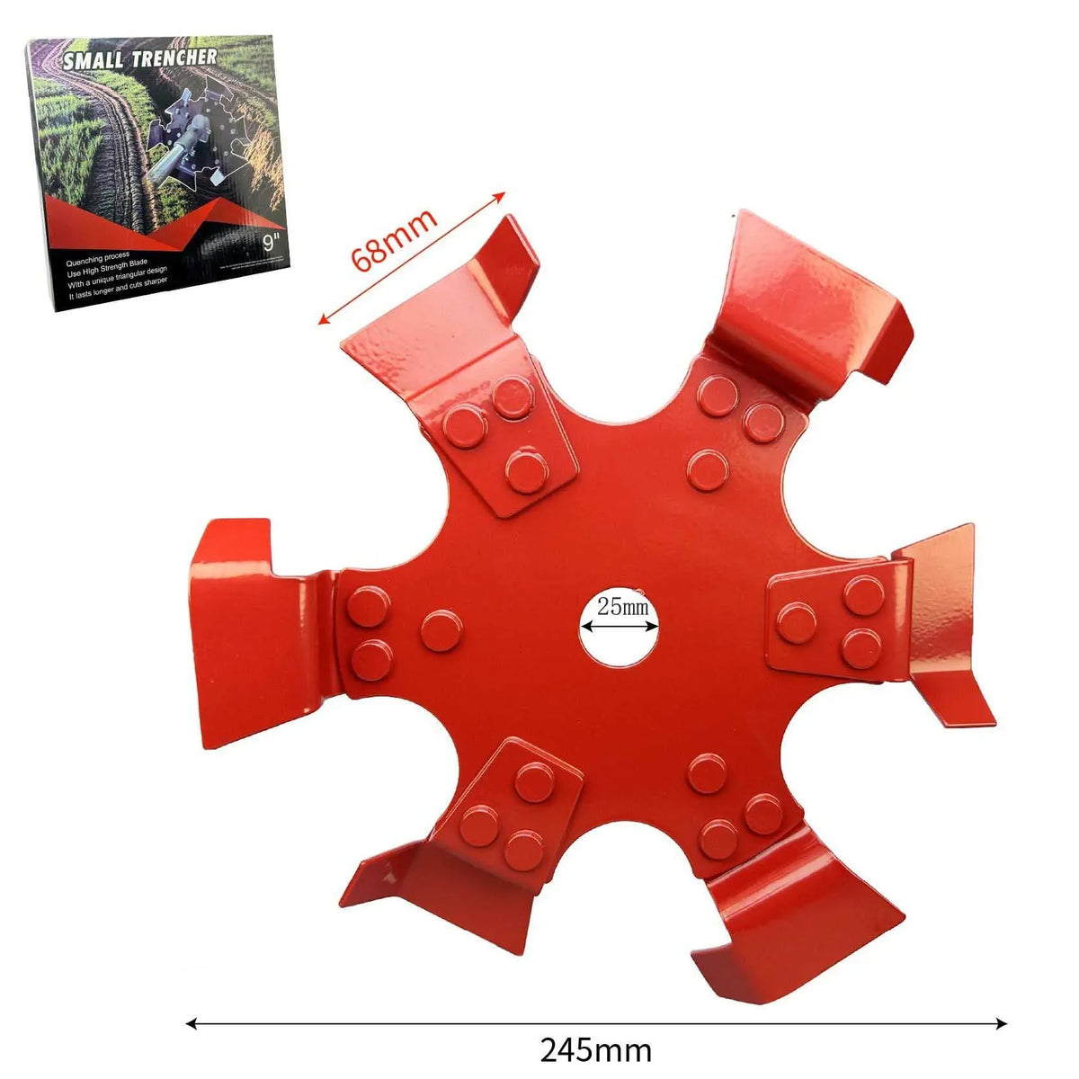 Trenching Wheel Trimmer Head – Metal Blade for Tiller & Cultivator Trimmer Cutting Blade Axl