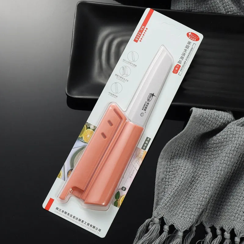 Stainless Steel Folding Fruit Knife – Portable Paring Knife Folding Paring Knife Axl orange