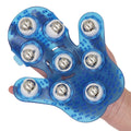 Palm Massage Glove – 9 Metal Roller Balls, 360° Body Massager Body Massage Glove Axl Blue