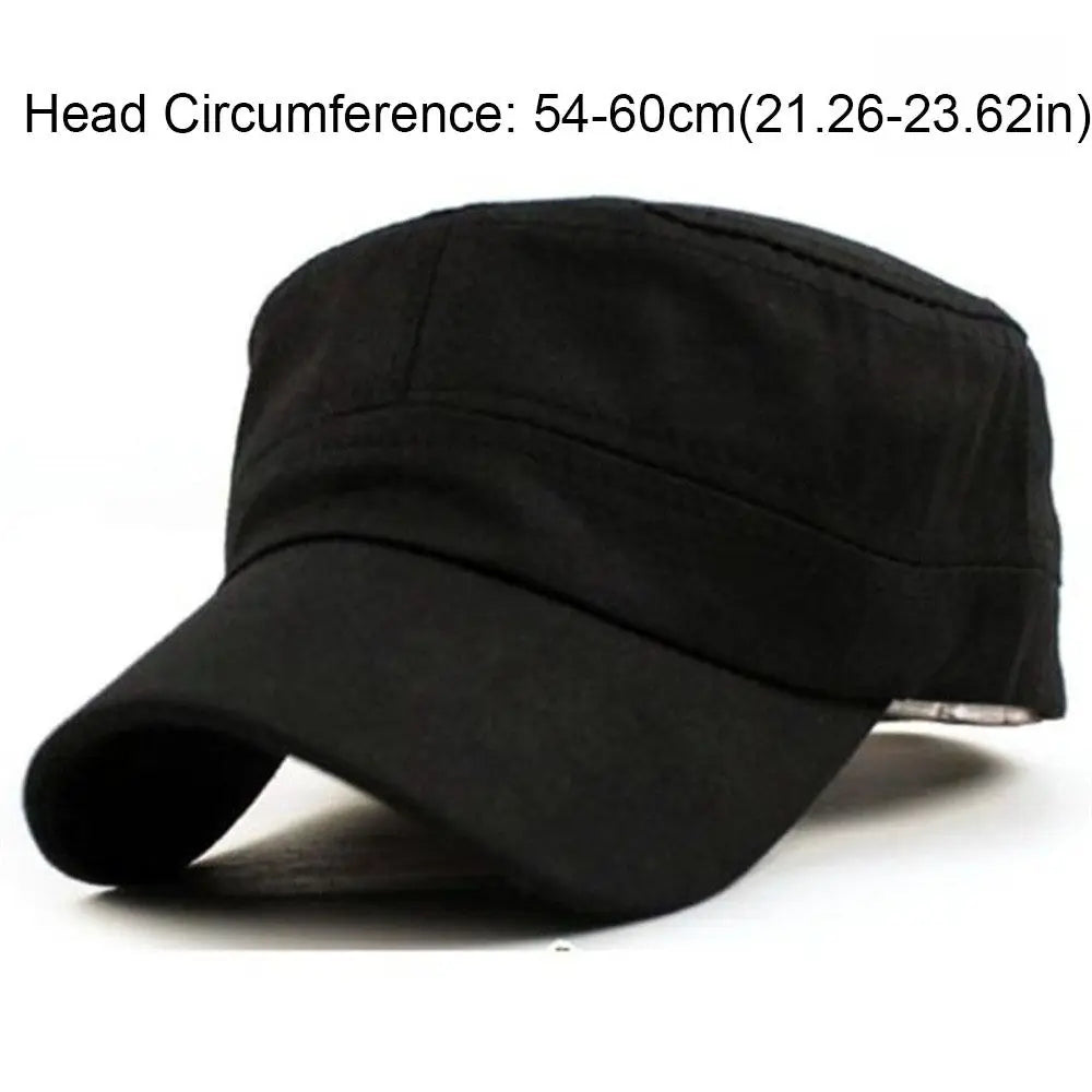 Adjustable Flat Top Cap – Breathable Cotton Sun Hat Unisex Flat Top Cap Axl