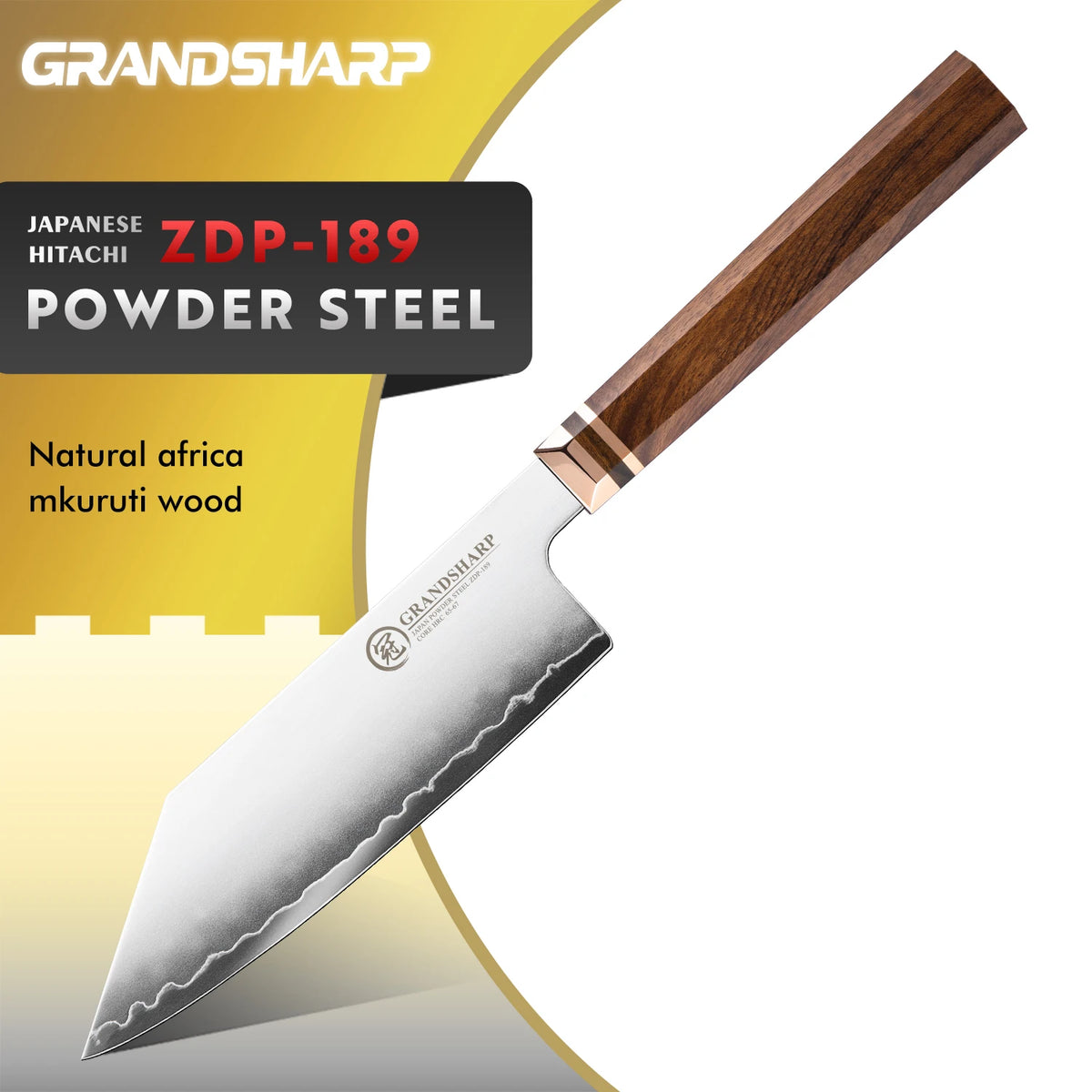 Grandsharp 5.5" Bunka Knife – ZDP-189 Steel & Wood Handle Bunka Kitchen Knife Axl