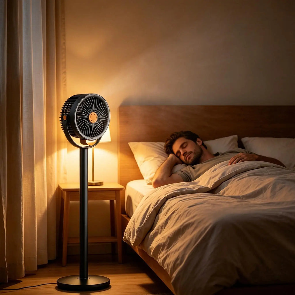 Cordless Floor Fan 4000mAh | 4-Height Adjustable & Anti-Tip Base Cordless Floor Fan Axl